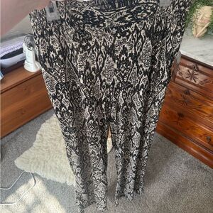 IMAN Black and Cream Wide Leg Pants